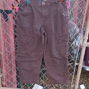 Women's Casual Brown Cargo Capris